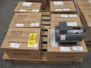 LOT (6) MOTORS, ELECTRIC TYPE, 1 HORSEPOWER, 230/460VAC ELEC RATING, 1140 RPM, 56 FRAME, TENV ENCLOSURE. MOTOR TERMINAL BOX LOCATED AT TOP, PART # 35N500Y616G1 (W-44) LOADING & HANDLING FEE $15-